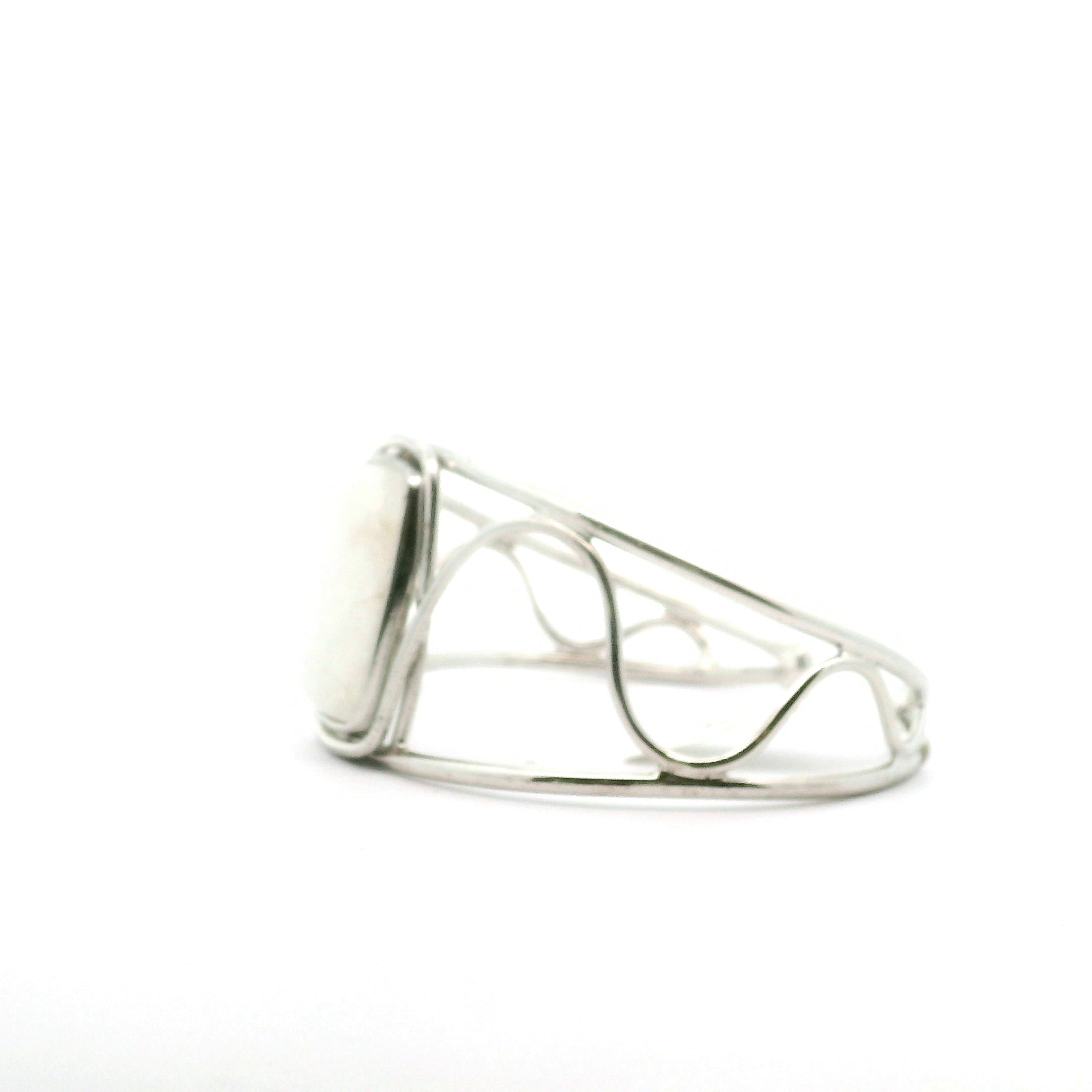 Natrolite Adjustable Bracelet Cuff .925 Silver for Astral Travel, Higher Consciousness and Protection