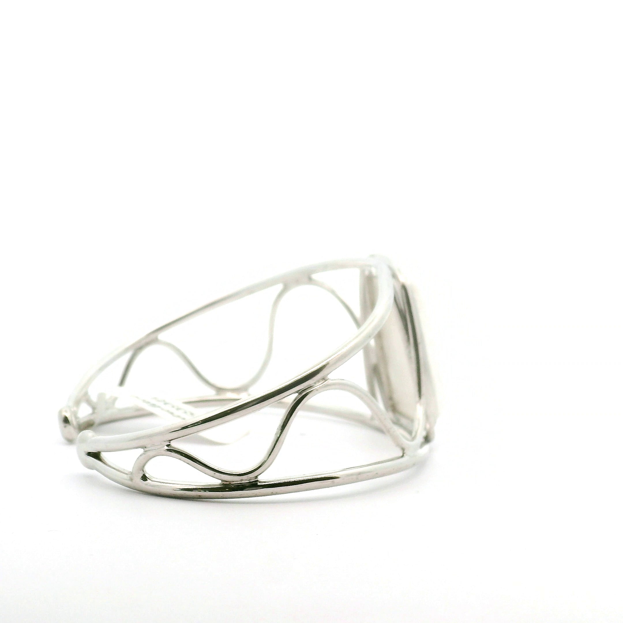 Natrolite Adjustable Bracelet Cuff .925 Silver for Astral Travel, Higher Consciousness and Protection