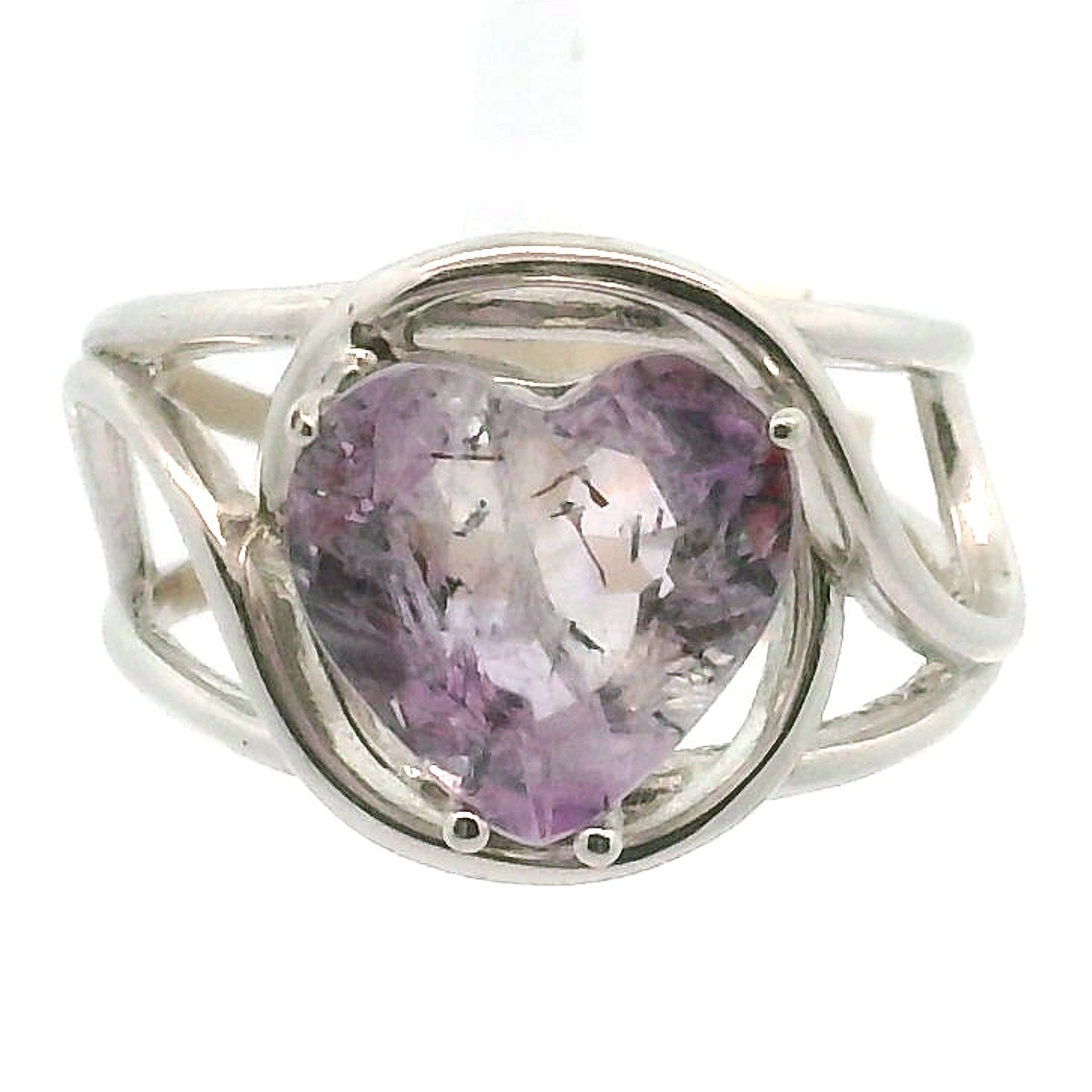 Super 7 Heart Cuff Ring .925 Silver (High Quality) for Awakening your Gifts and Creating your Dream Life