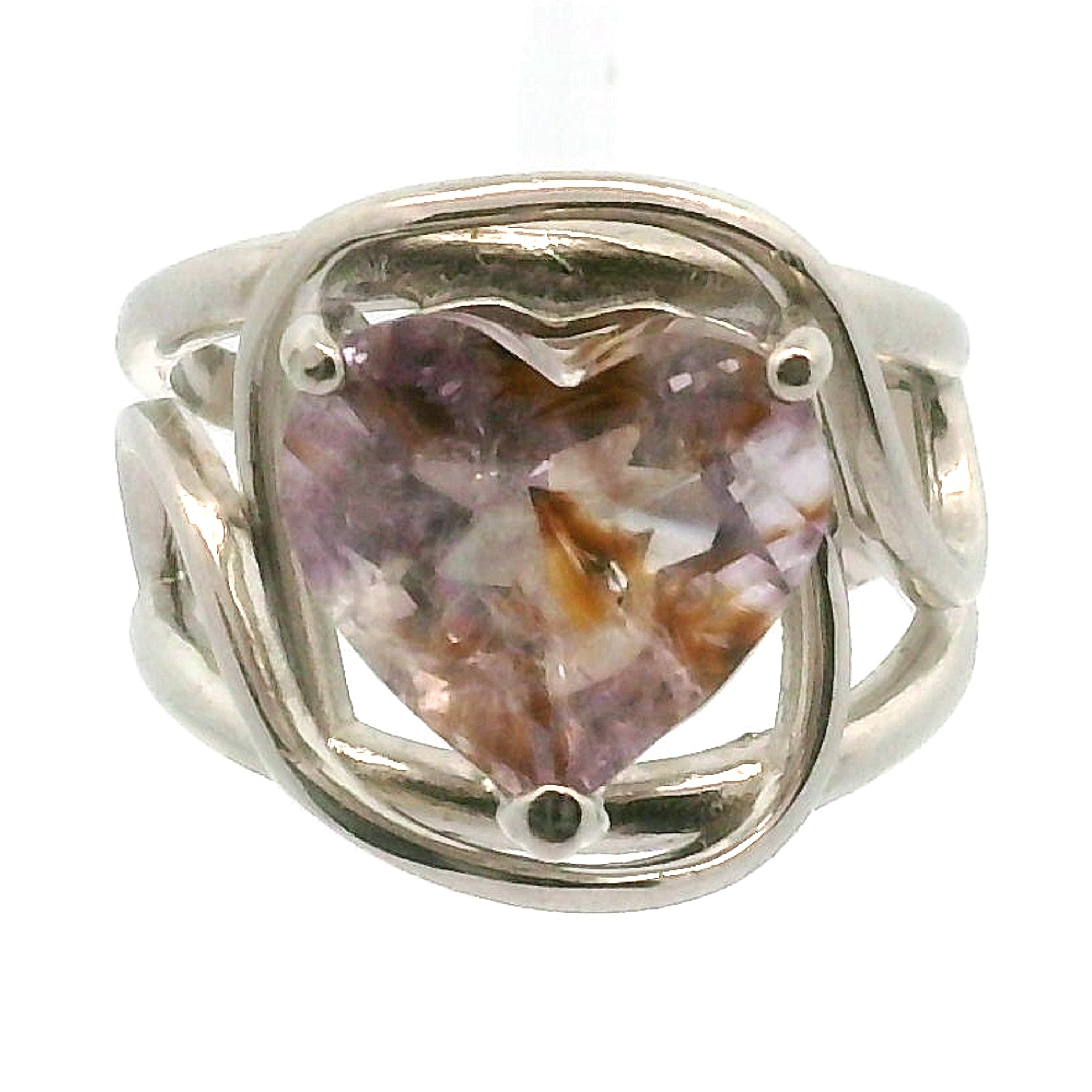 Super 7 Heart Cuff Ring .925 Silver (High Quality) for Awakening your Gifts and Creating your Dream Life