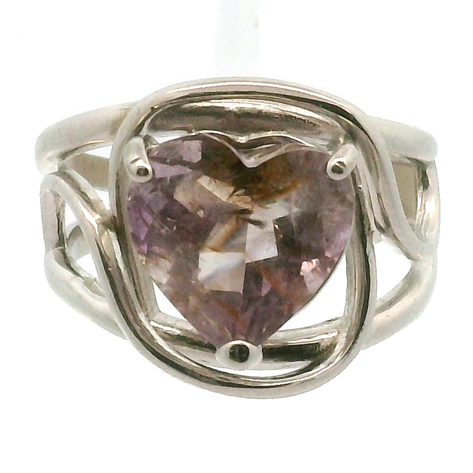 Super 7 Heart Cuff Ring .925 Silver (High Quality) for Awakening your Gifts and Creating your Dream Life