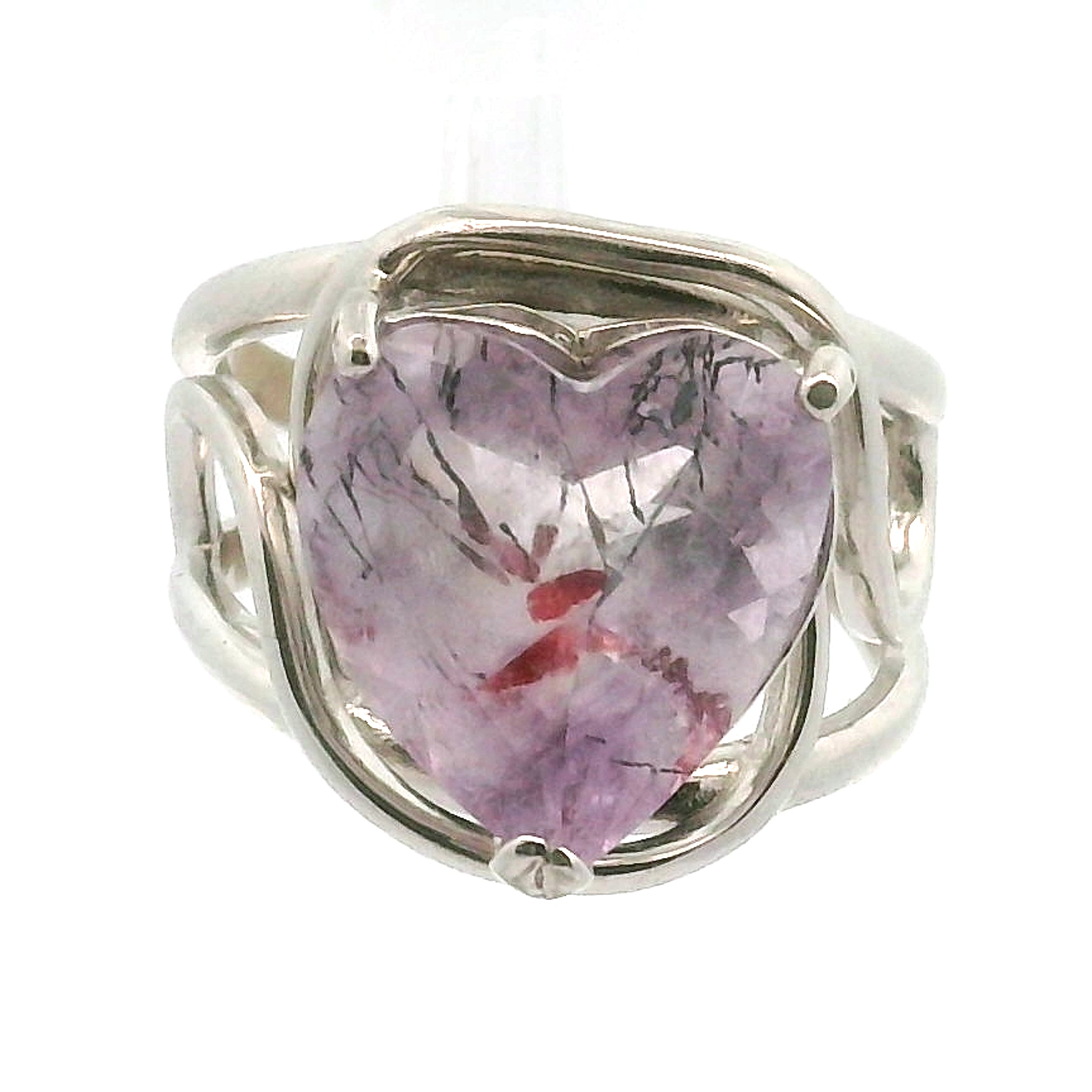 Super 7 Heart Cuff Ring .925 Silver (High Quality) for Awakening your Gifts and Creating your Dream Life