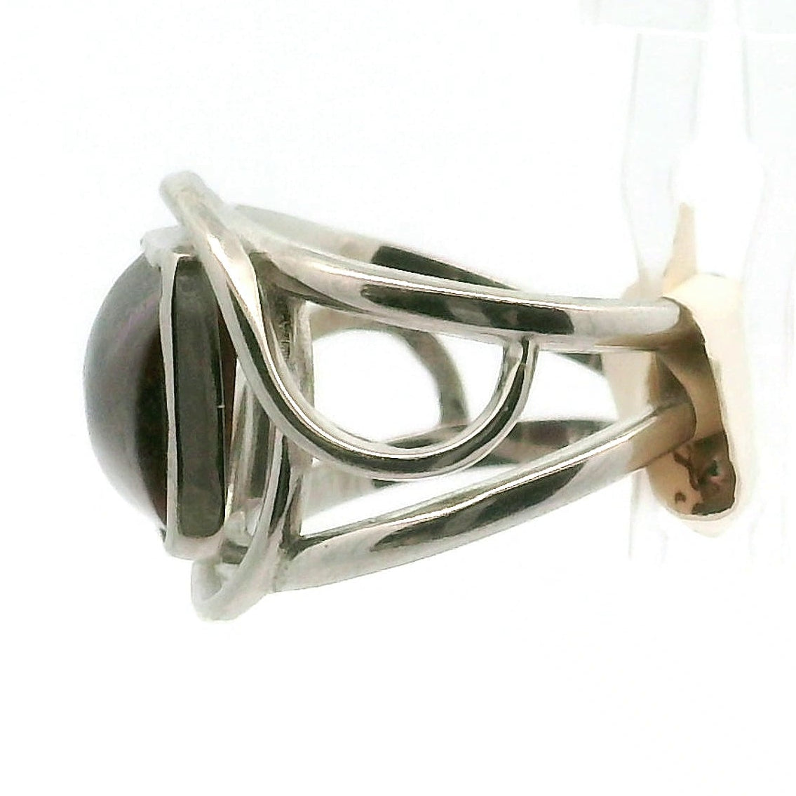 Deep Divine Auralite 23 Adjustable Cuff Ring .925 Silver for Intuition and Protection