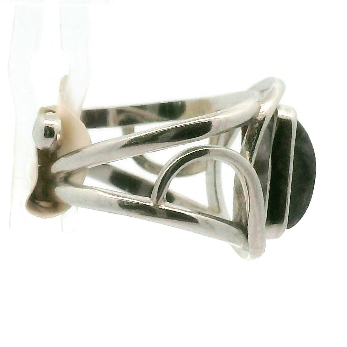 Deep Divine Auralite 23 Adjustable Cuff Ring .925 Silver for Intuition and Protection