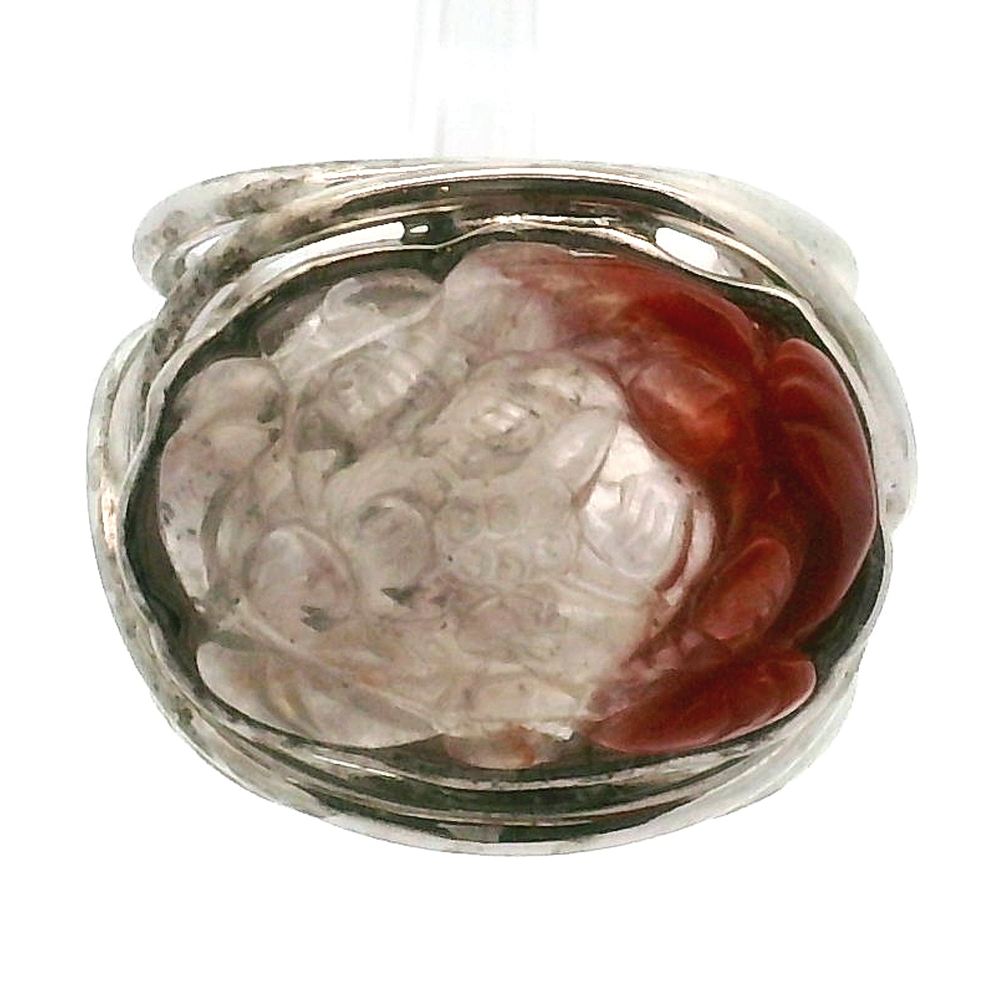 Auralite 23 Lotus Cuff Ring .925 Silver for Intuition and Protection