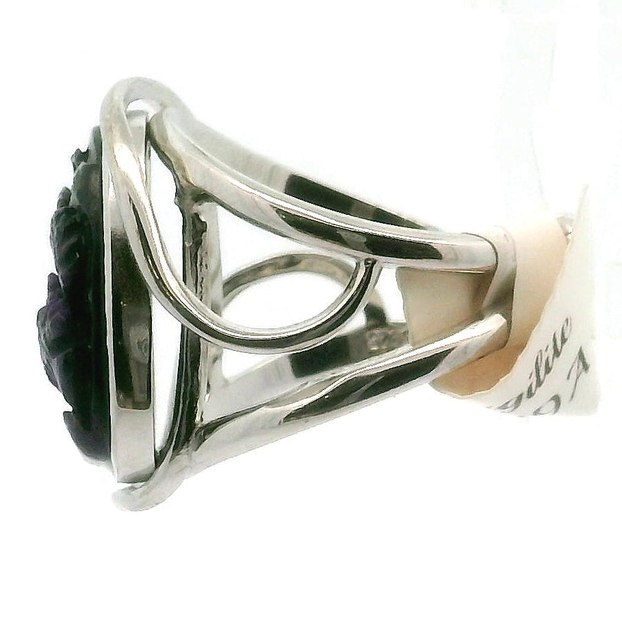 Sugilite Path of Enlightenment Cuff Ring .925 Silver for Enhancing Dreamwork and Discovery of Your Path