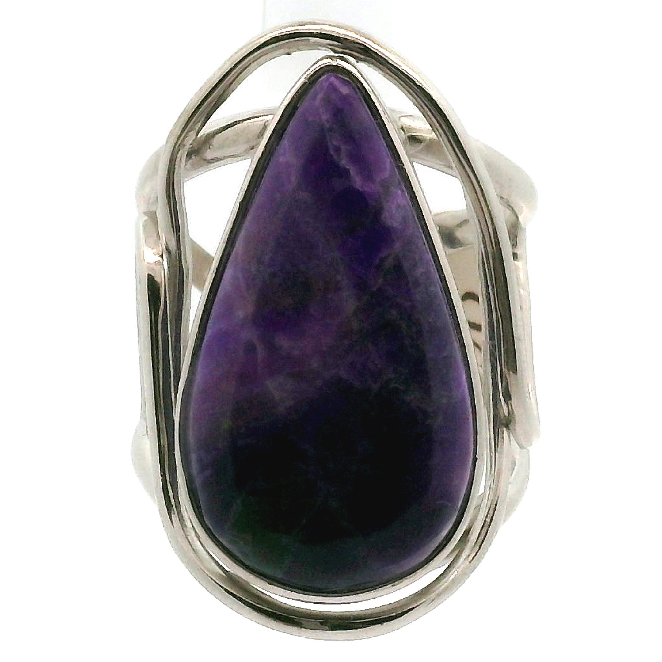 Sugilite Cuff Ring .925 Silver for Enhancing Dreamwork and Discovery of Your Path