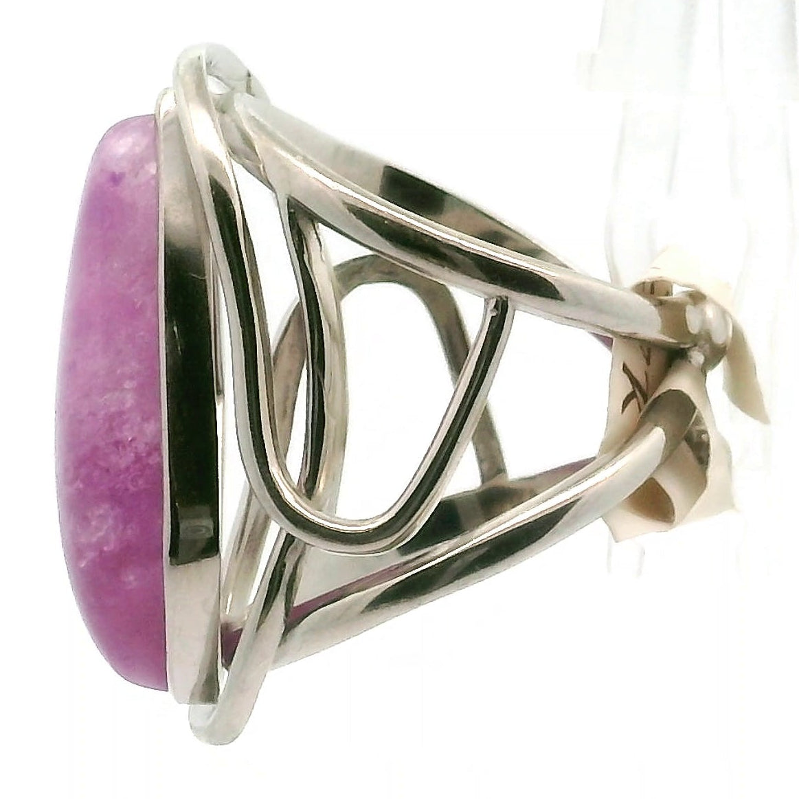 Sugilite Cuff Ring .925 Silver for Enhancing Dreamwork and Discovery of Your Path