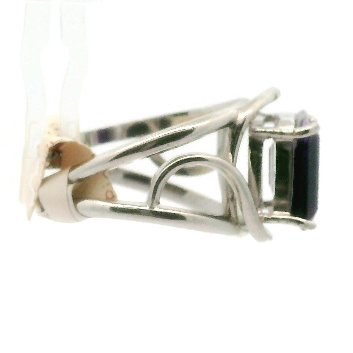 Bi-Color Amethyst Cuff Ring .925 Silver for Enhancing Intuition & Connection with Divine