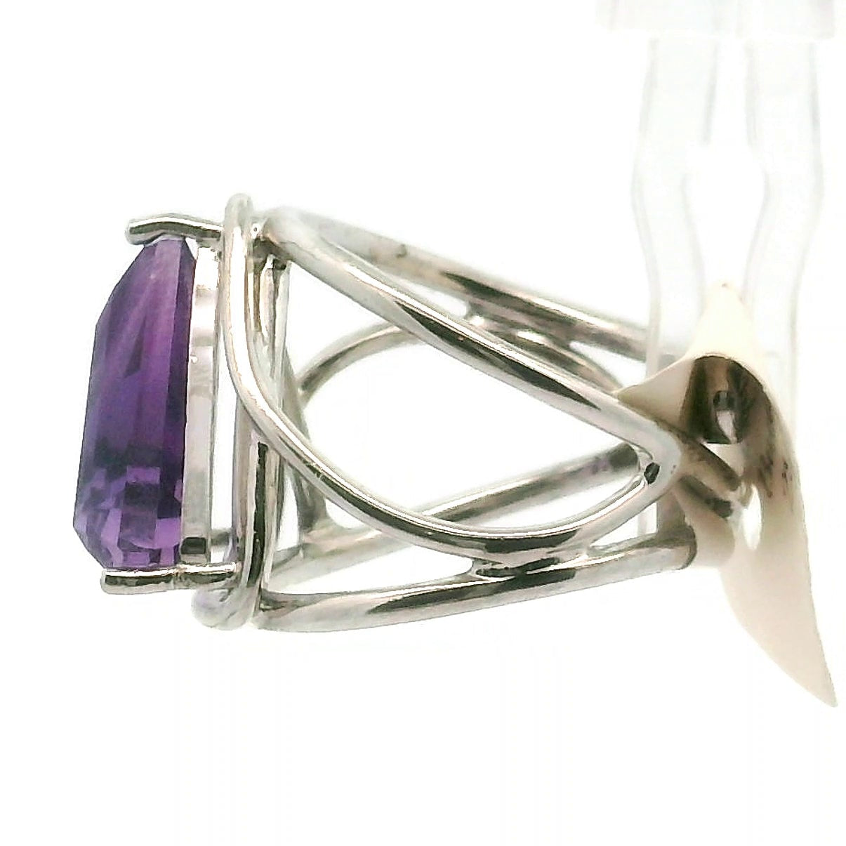 Amethyst Buddha Cuff Ring .925 Silver for Enhancing your Intuitive Gifts