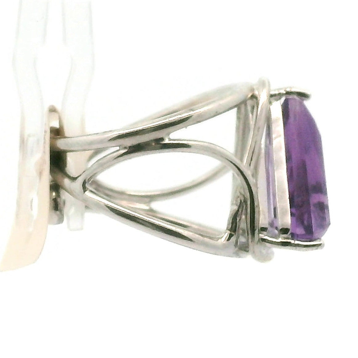 Amethyst Buddha Cuff Ring .925 Silver for Enhancing your Intuitive Gifts