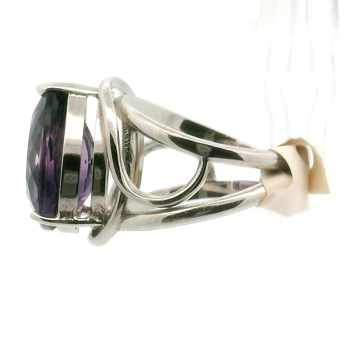 Amethyst Cuff Ring .925 Silver for Enhancing Intuition & Connection with Divine