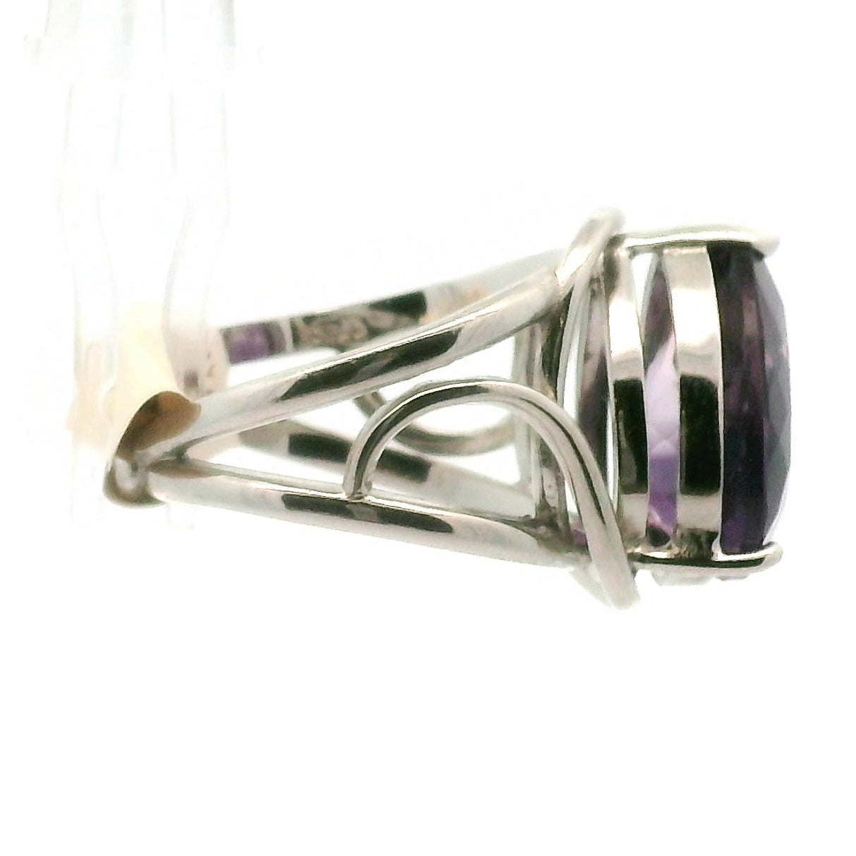 Amethyst Cuff Ring .925 Silver for Enhancing Intuition & Connection with Divine