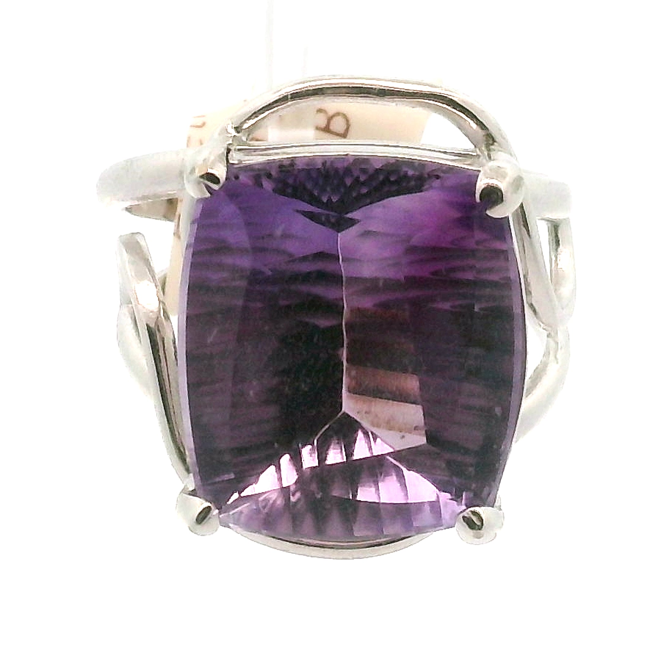 Amethyst Cuff Ring .925 Silver for Enhancing Intuition & Connection with Divine