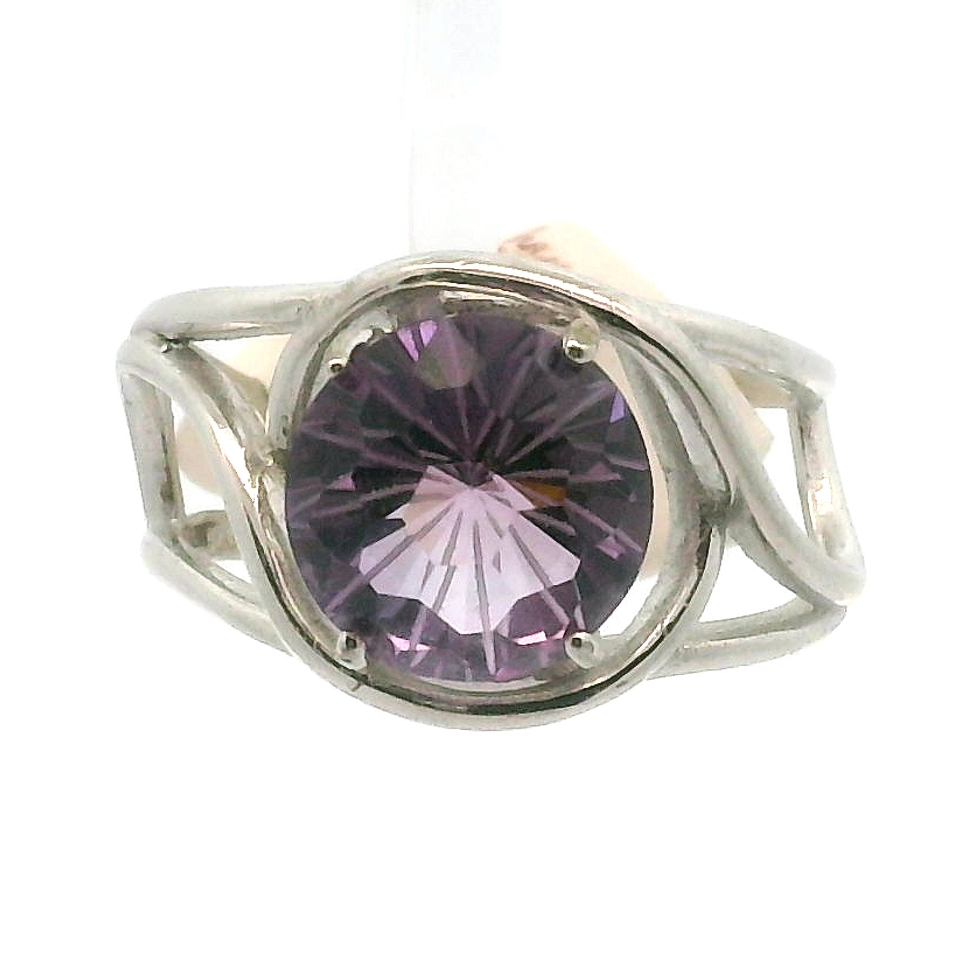 Amethyst Cuff Ring .925 Silver for Enhancing Intuition & Connection with Divine