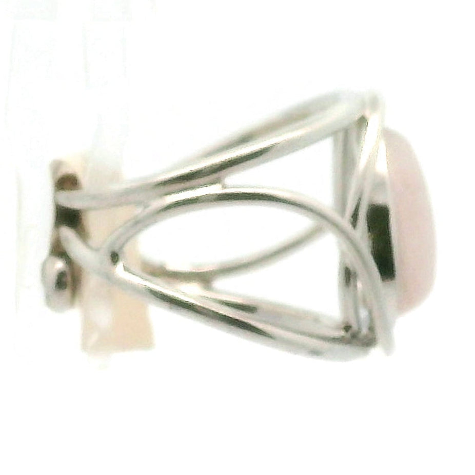 Morganite Midi Cuff Ring .925 Silver for Abundance of Joy and Love