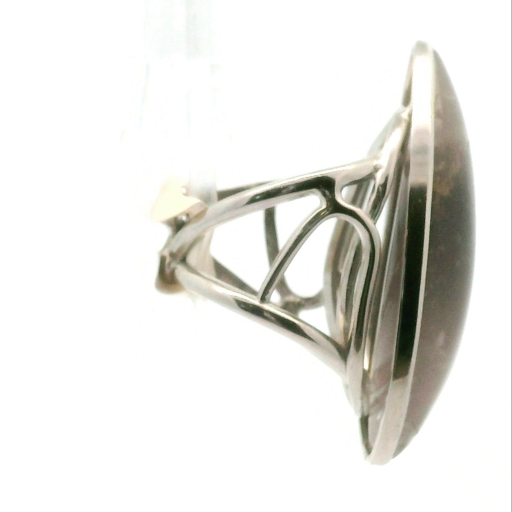 XXL Lithium Quartz Cuff Ring .925 Silver for Manifestation, Mental Health & Stress Relief