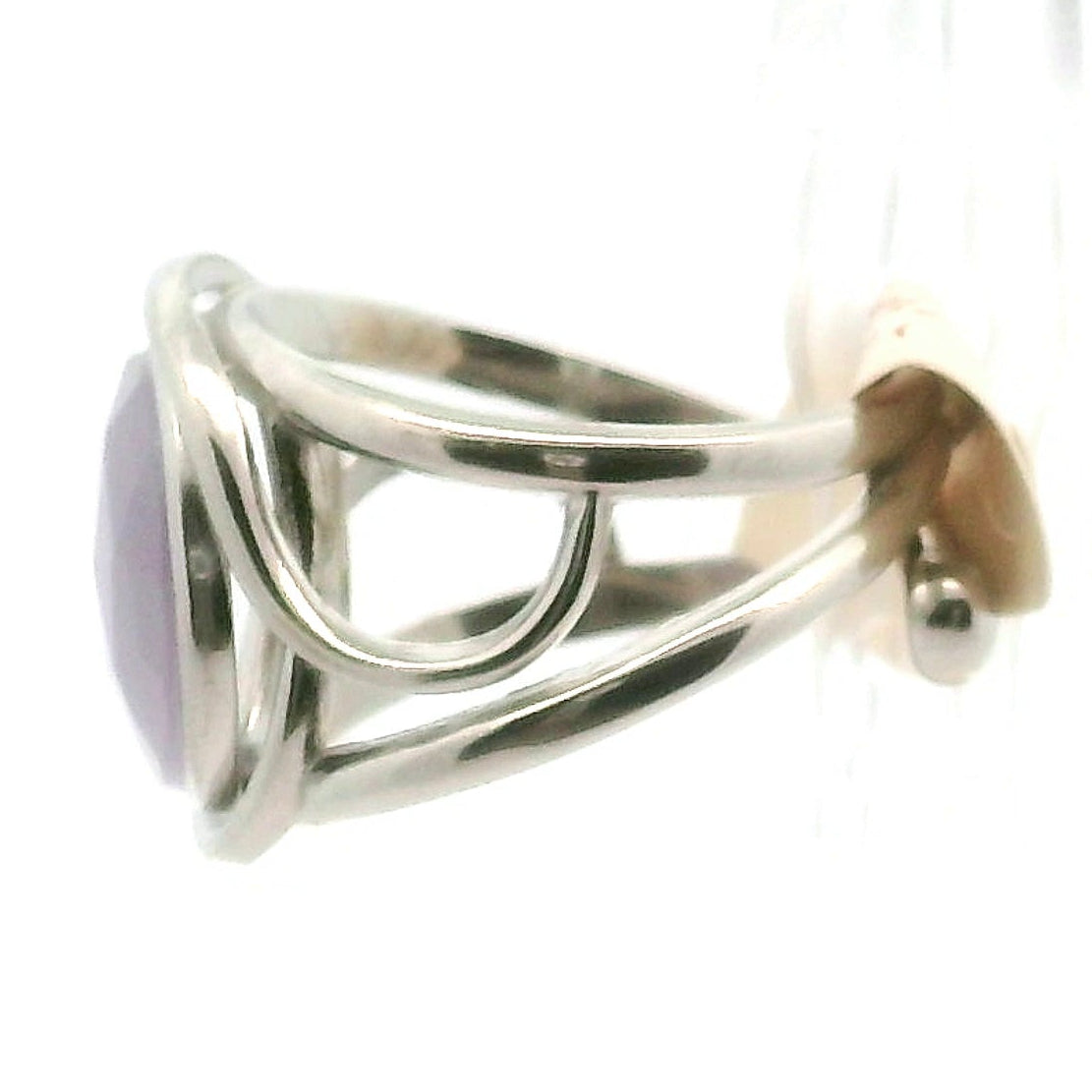 Yitrium Fluorite Cuff Ring .925 Silver for Clarity and Focus