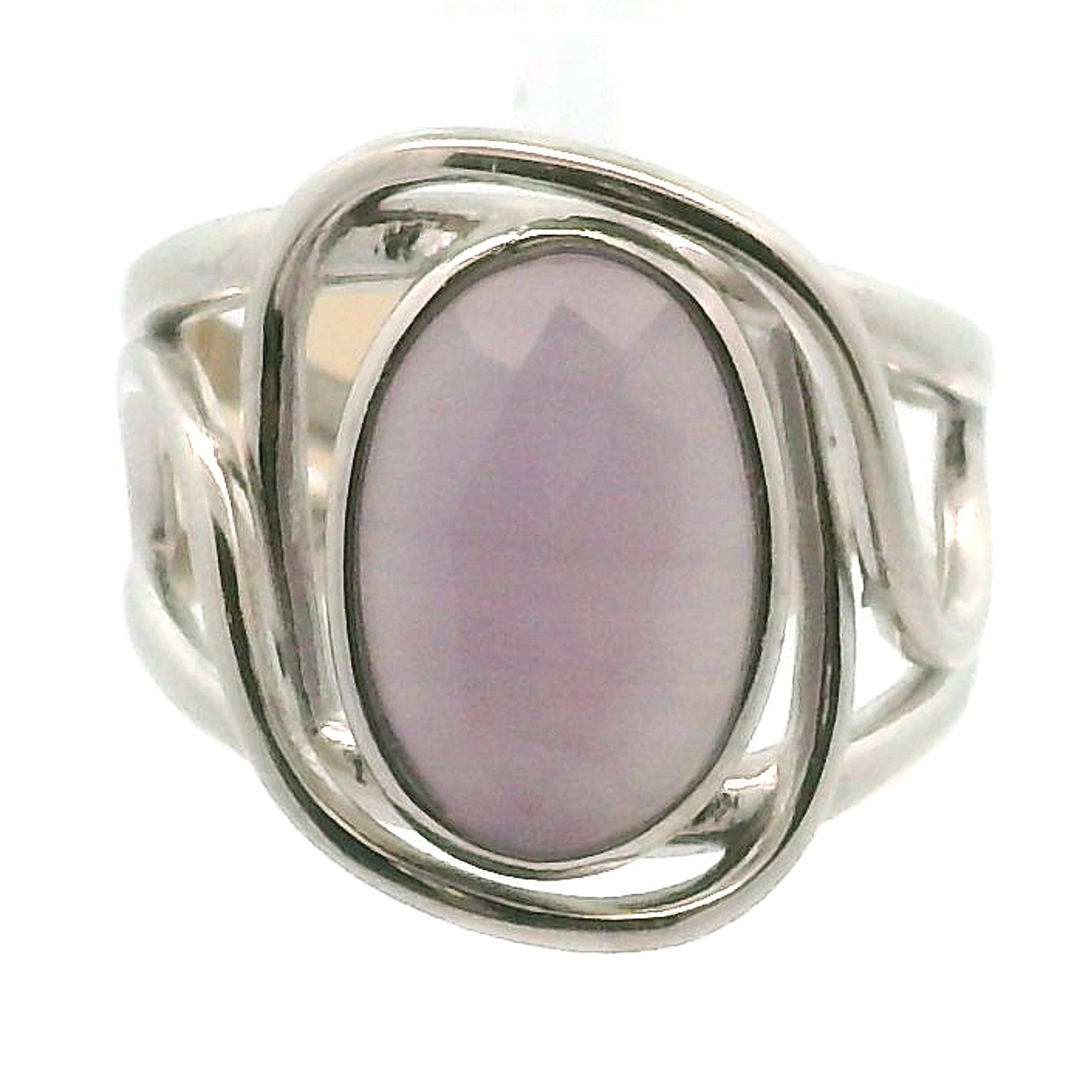 Yitrium Fluorite Cuff Ring .925 Silver for Clarity and Focus