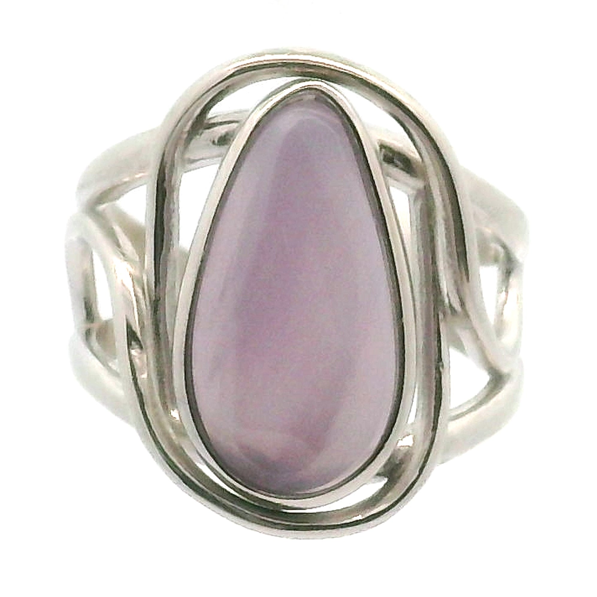 Yitrium Fluorite Cuff Ring .925 Silver for Clarity and Focus