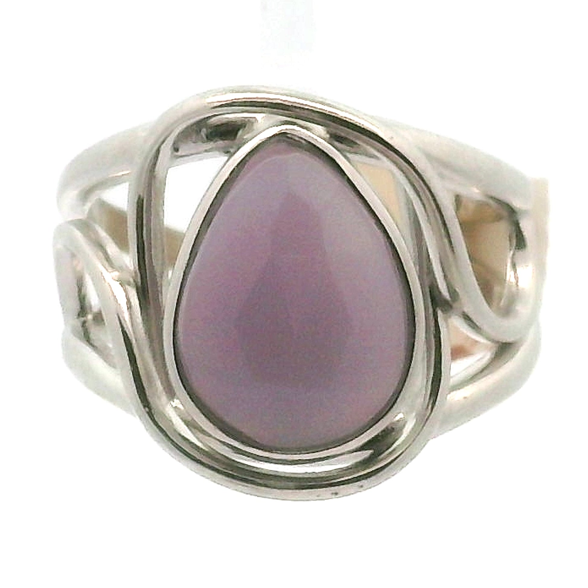 Yitrium Fluorite Cuff Ring .925 Silver for Clarity and Focus