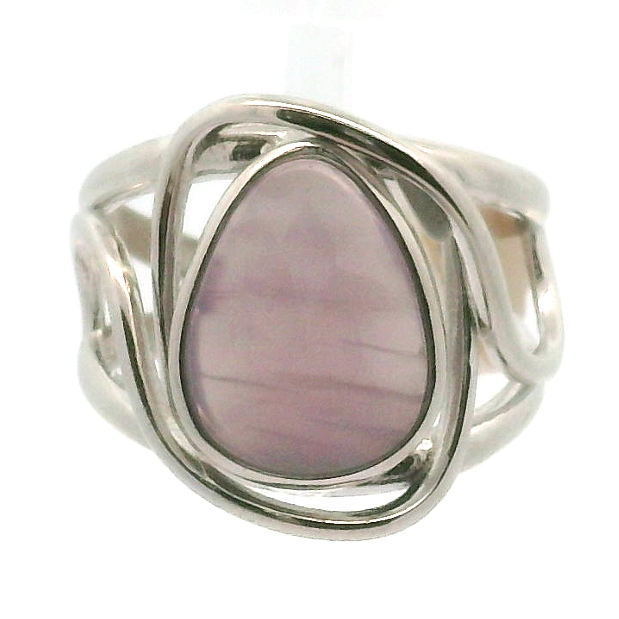 Yitrium Fluorite Cuff Ring .925 Silver for Clarity and Focus