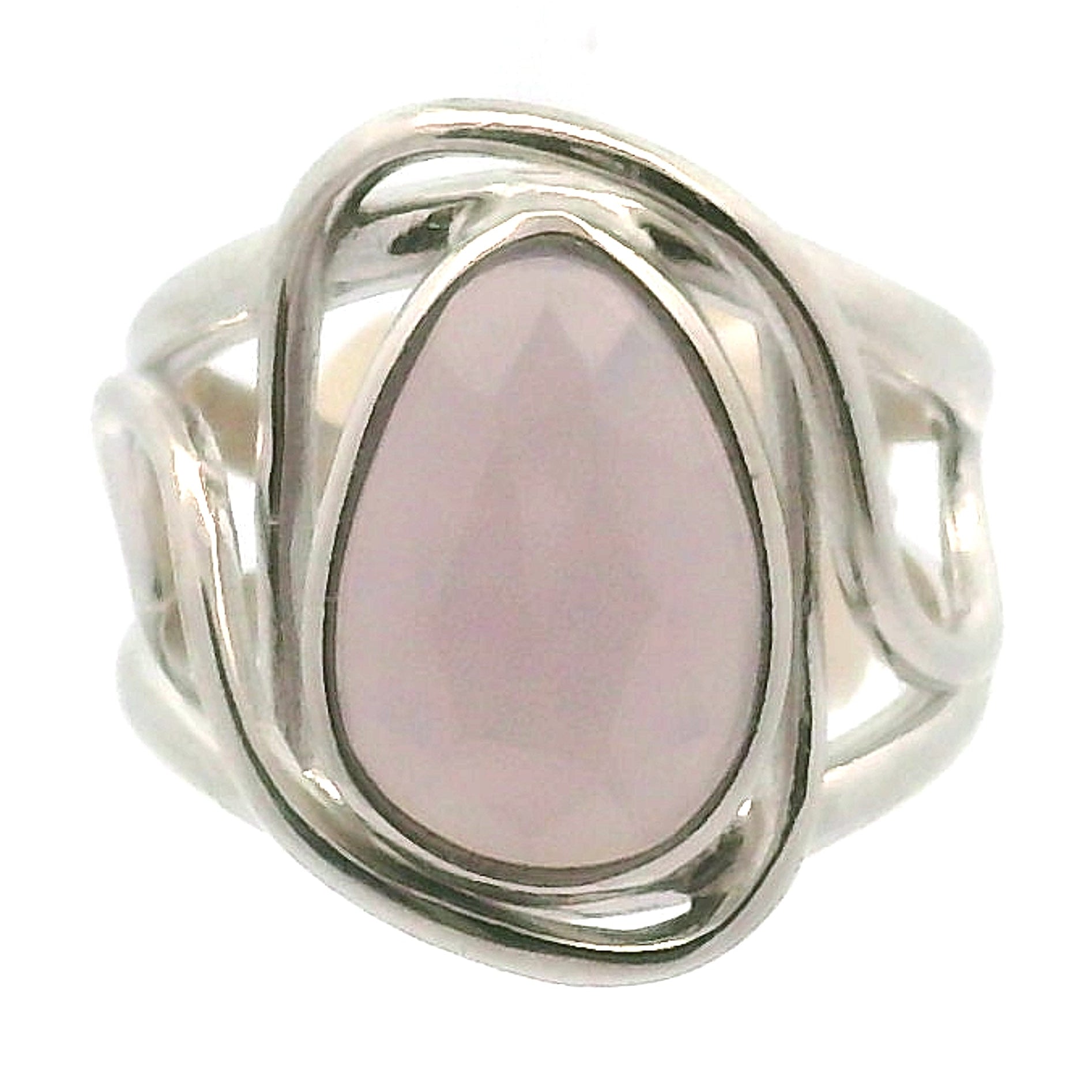 Yitrium Fluorite Cuff Ring .925 Silver for Clarity and Focus