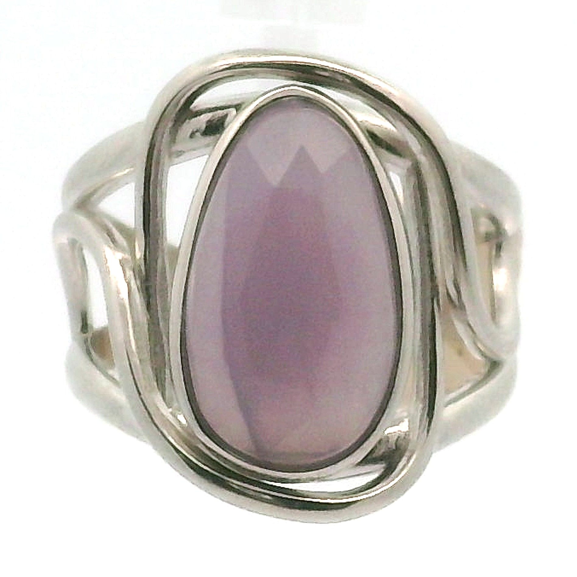 Yitrium Fluorite Cuff Ring .925 Silver for Clarity and Focus