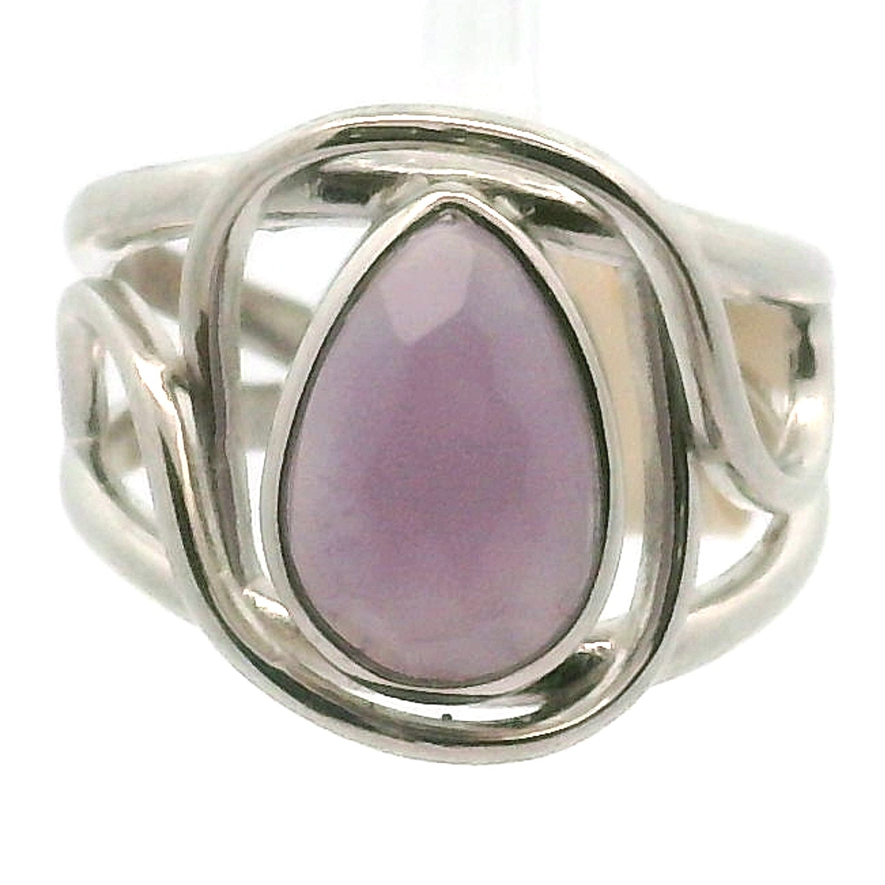 Yitrium Fluorite Cuff Ring .925 Silver for Clarity and Focus