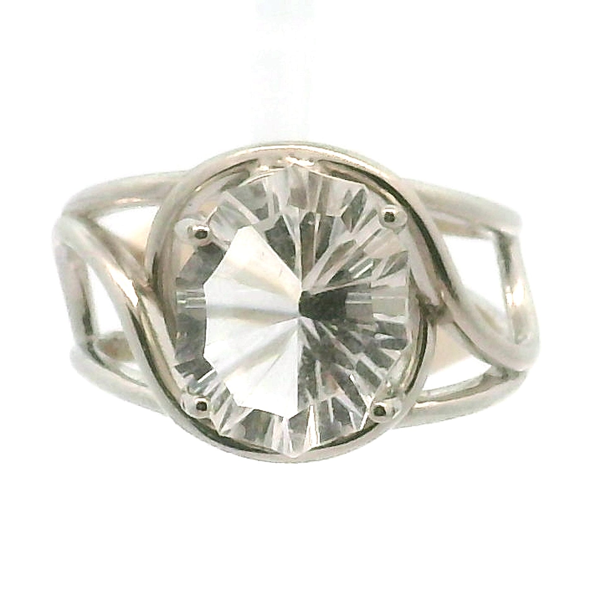 Herkimer Quartz Faceted Cuff Ring .925 Silver for Healing, Intention Setting and Manifesting your Desires