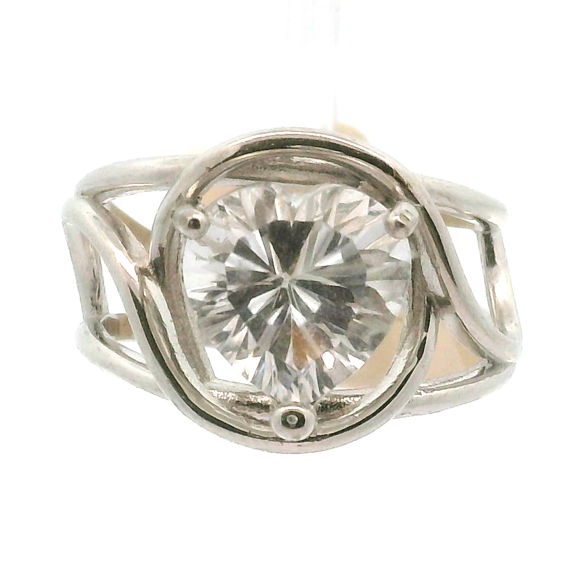 Herkimer Quartz Faceted Cuff Ring .925 Silver for Healing, Intention Setting and Manifesting your Desires