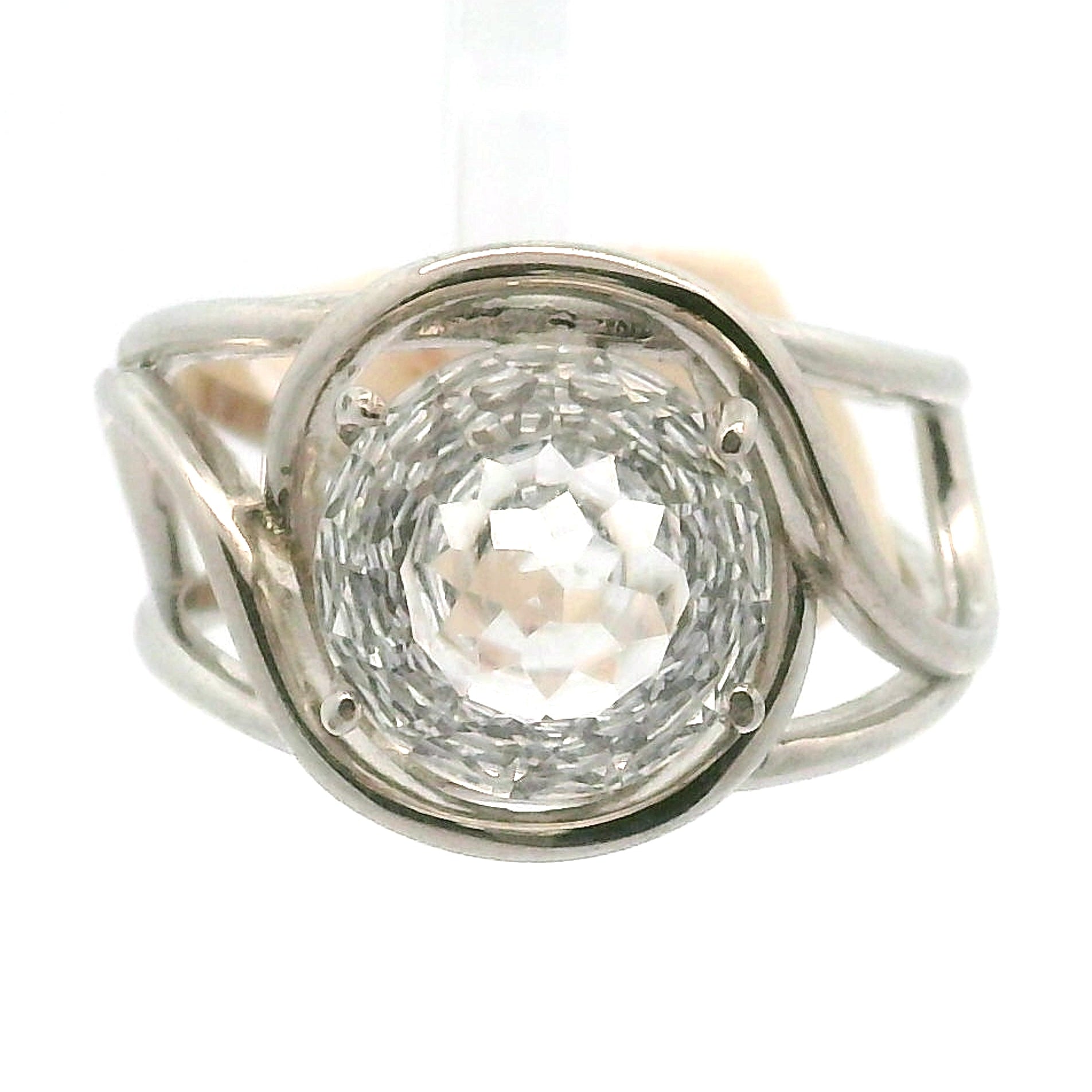 Herkimer Quartz Faceted Cuff Ring .925 Silver for Healing, Intention Setting and Manifesting your Desires
