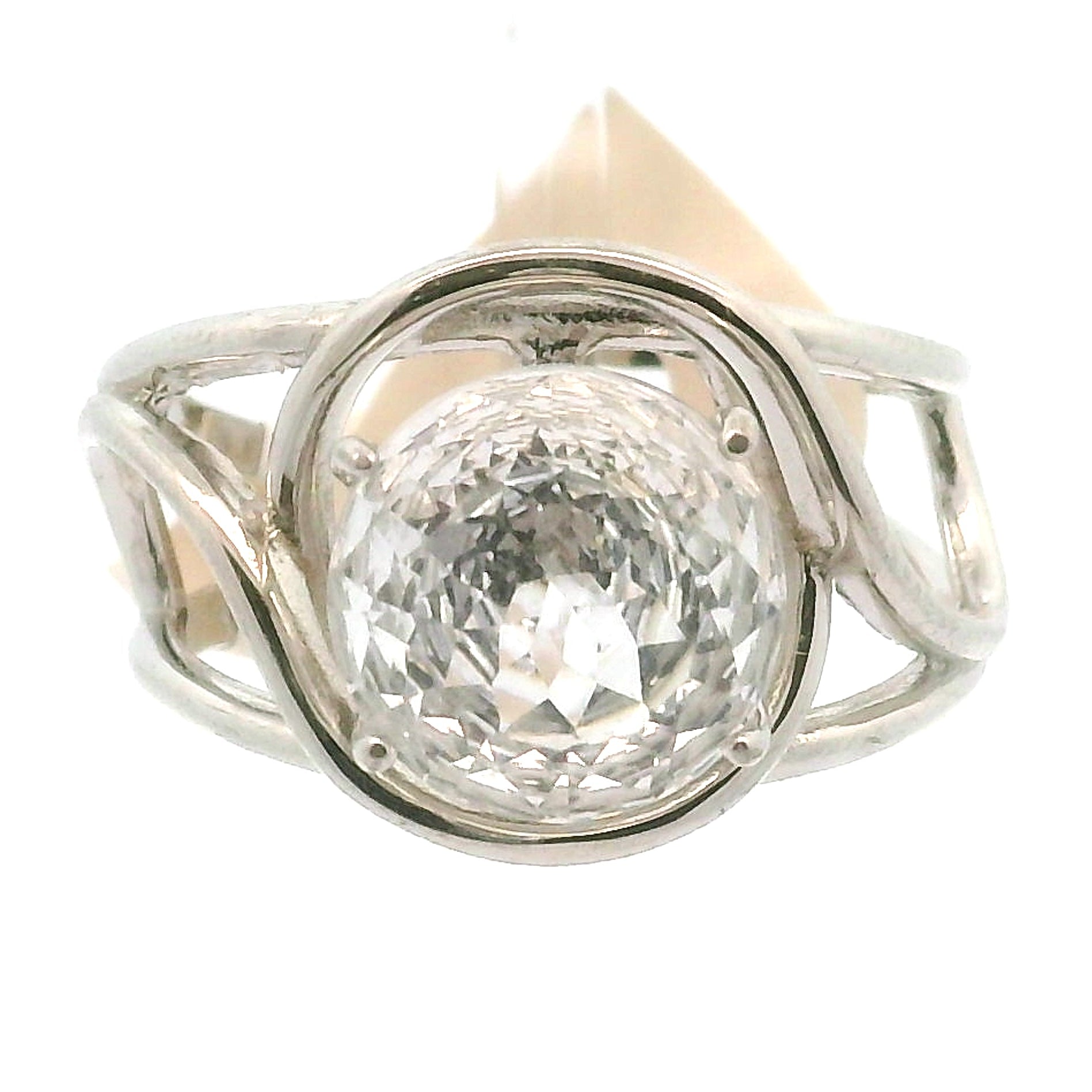 Herkimer Quartz Faceted Cuff Ring .925 Silver for Healing, Intention Setting and Manifesting your Desires