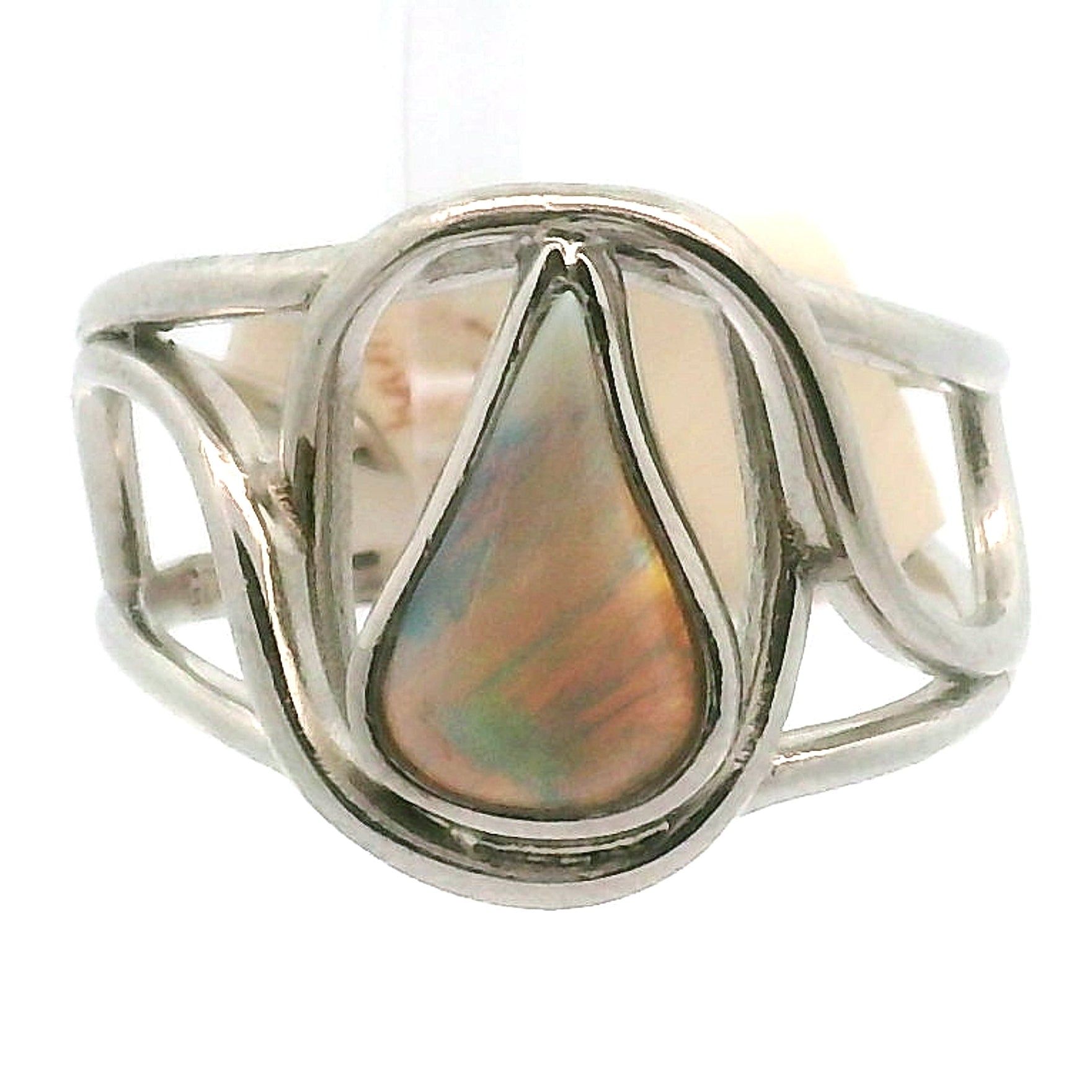 Ethiopian Opal Fantasy Cut Cuff Ring .925 Sterling Silver for Manifesting, Joy and Transformation