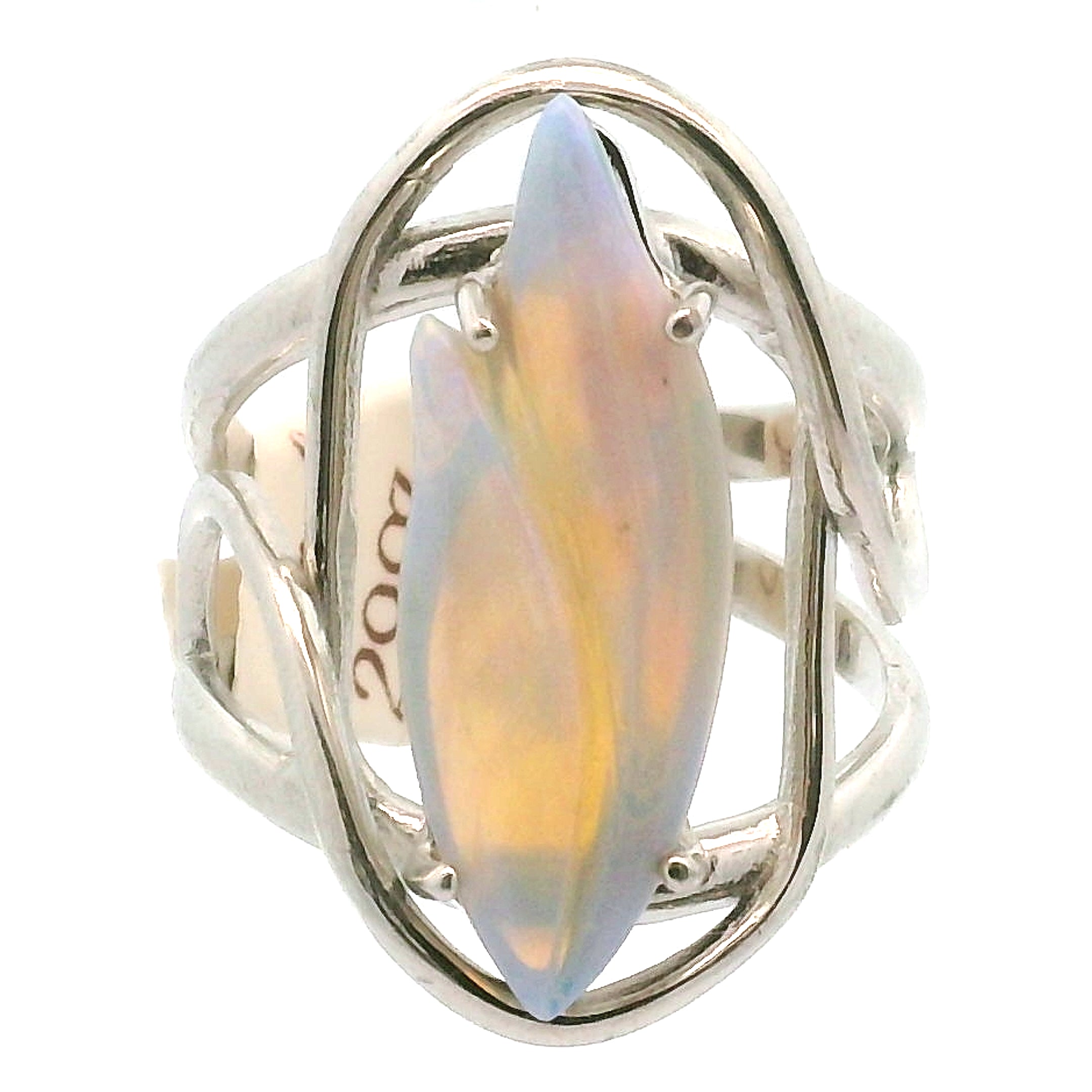 Ethiopian Opal Fantasy Cut Cuff Ring .925 Sterling Silver for Manifesting, Joy and Transformation