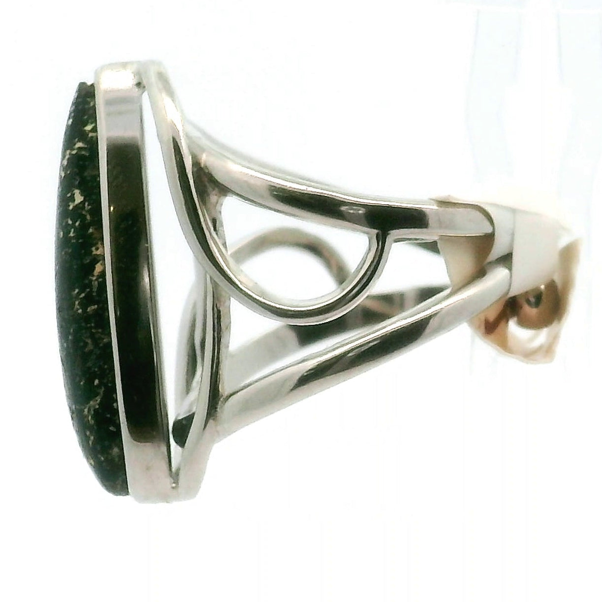 Leopard Opal Cuff Ring 925 Silver for Manifestation and Manifestation
