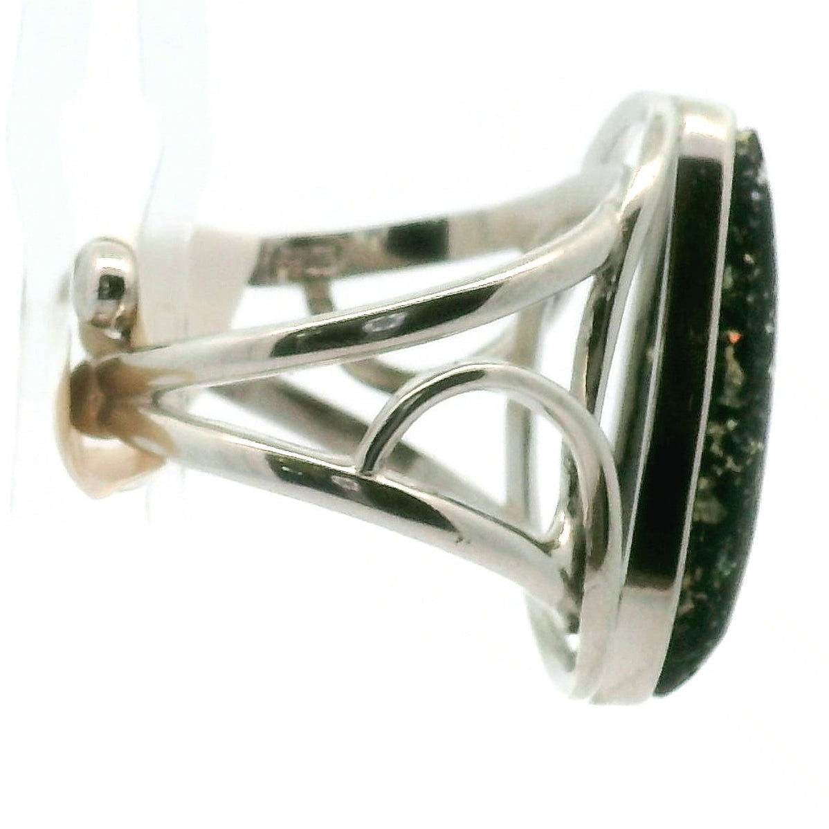 Leopard Opal Cuff Ring 925 Silver for Manifestation and Manifestation