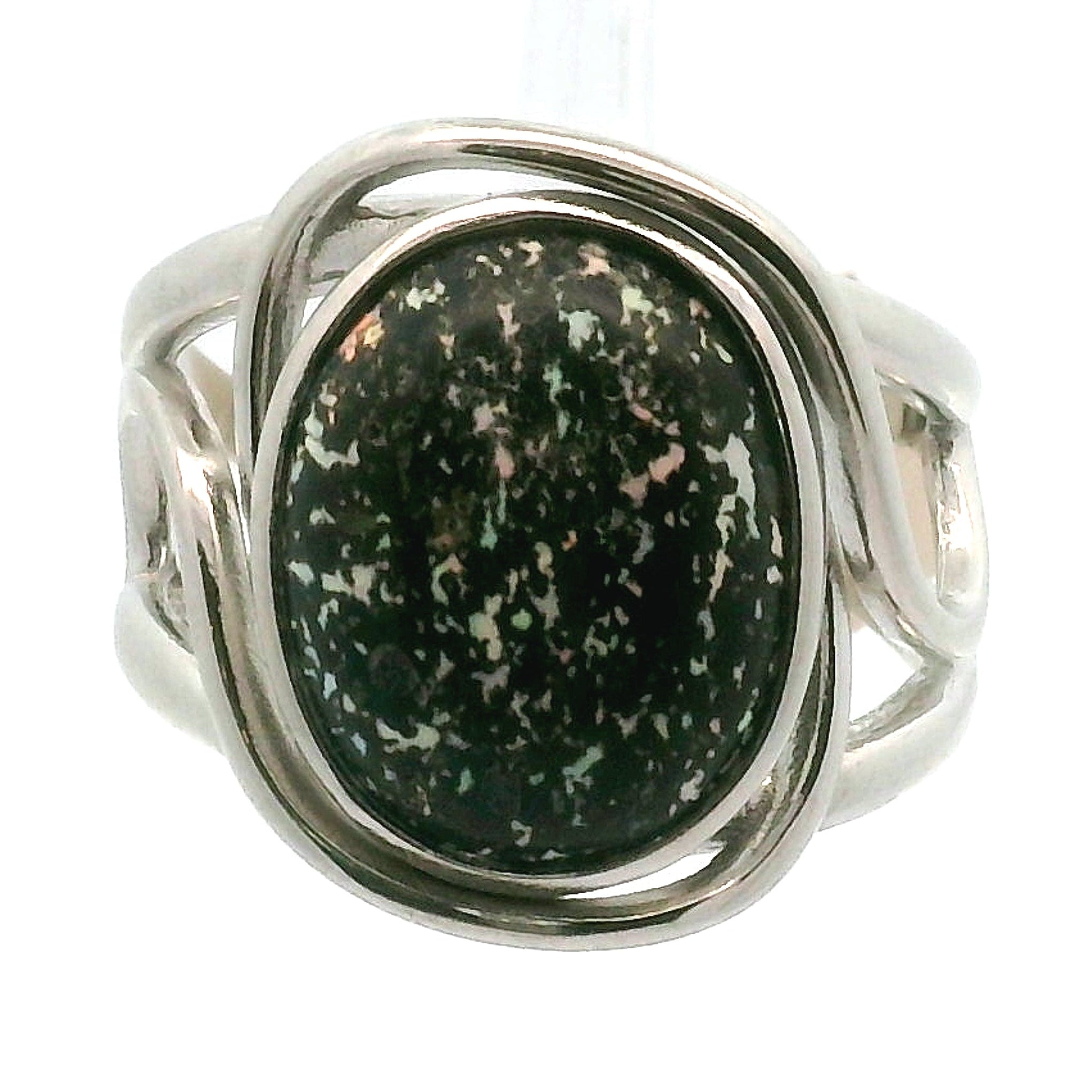 Leopard Opal Cuff Ring 925 Silver for Manifestation and Manifestation