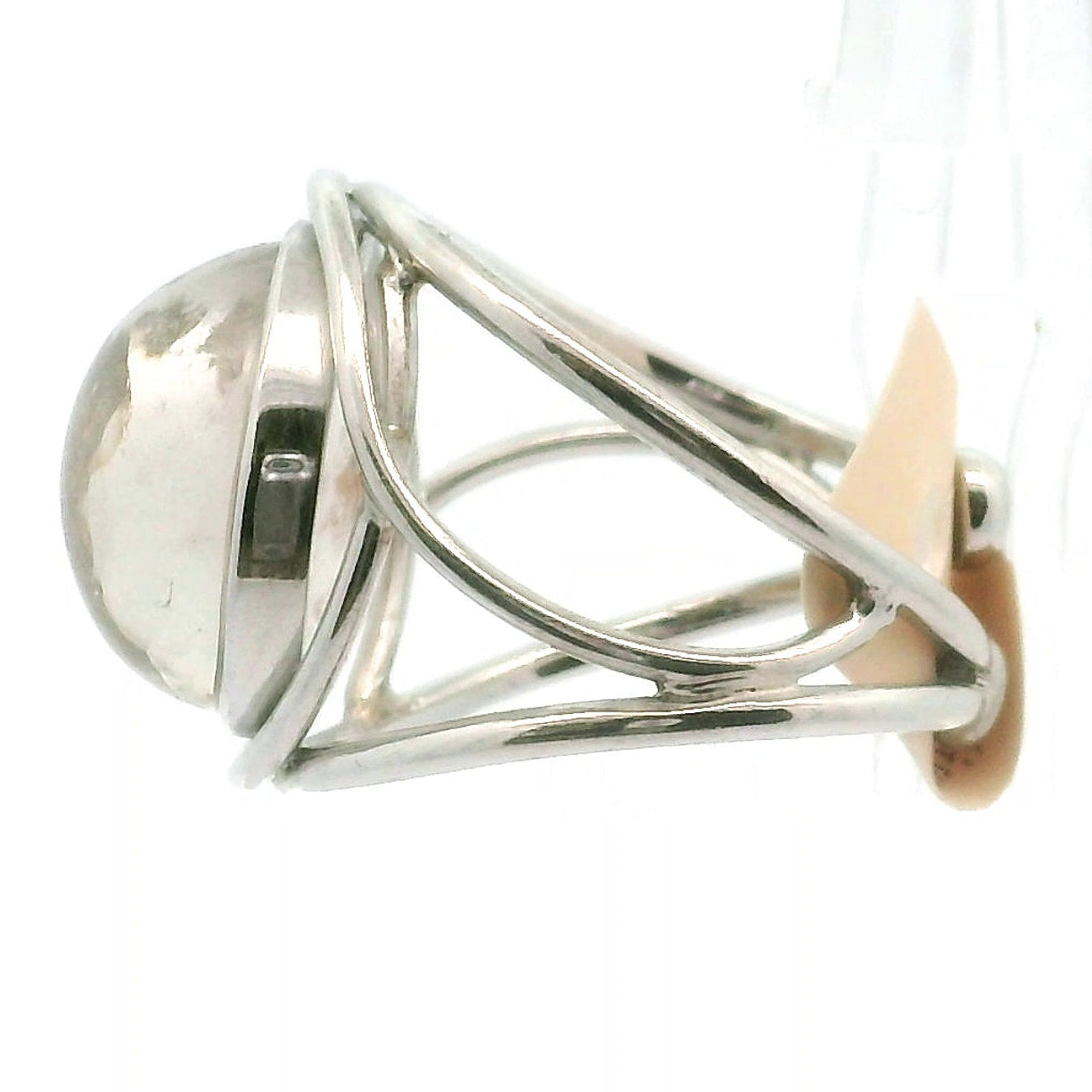 Manifestation Quartz Cuff Ring .925 Silver for Clarity, Mental & Emotional Strength