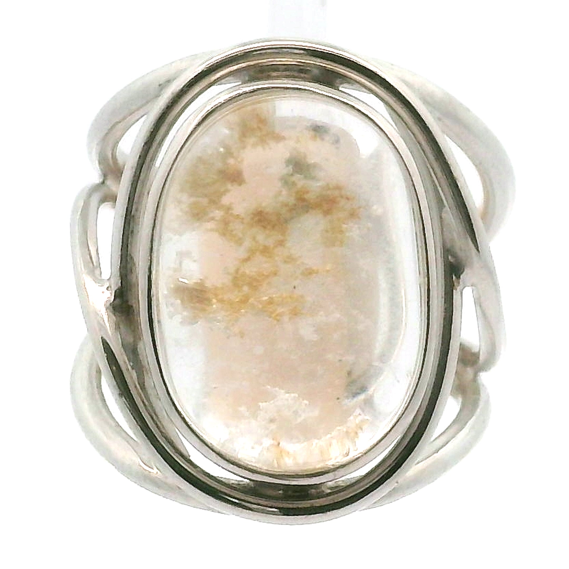 Manifestation Quartz Cuff Ring .925 Silver for Clarity, Mental & Emotional Strength