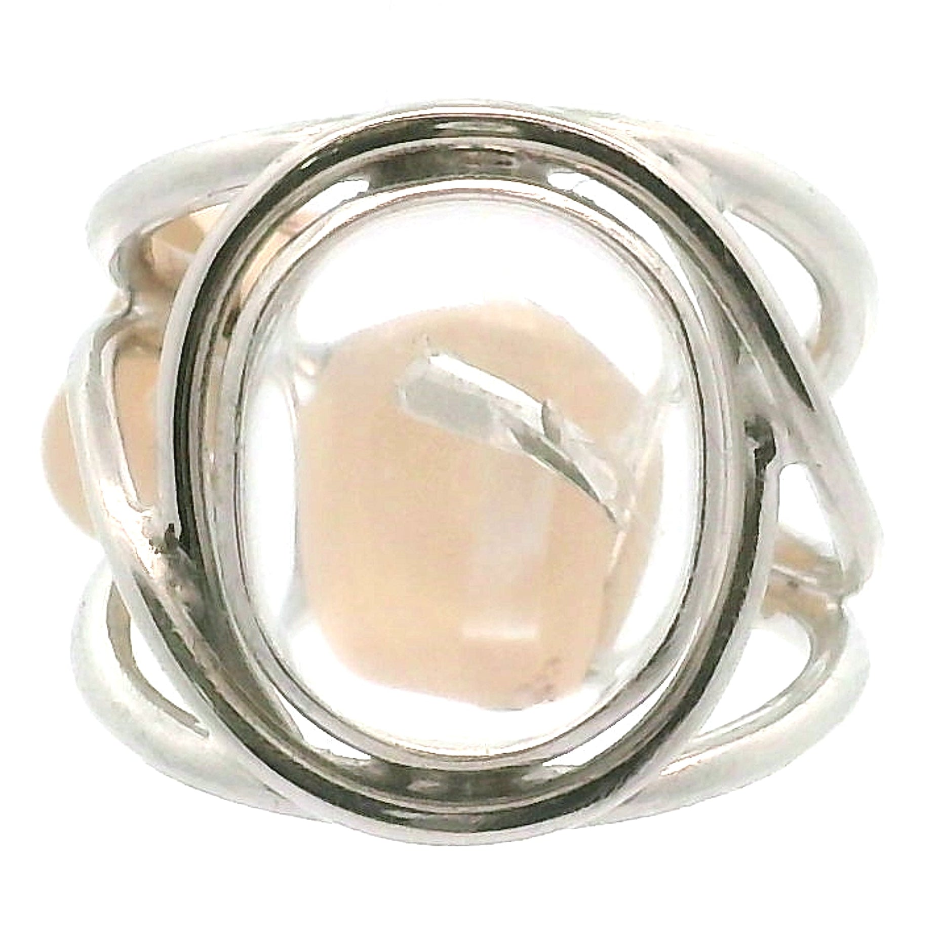 Manifestation Quartz Cuff Ring .925 Silver for Clarity, Mental & Emotional Strength