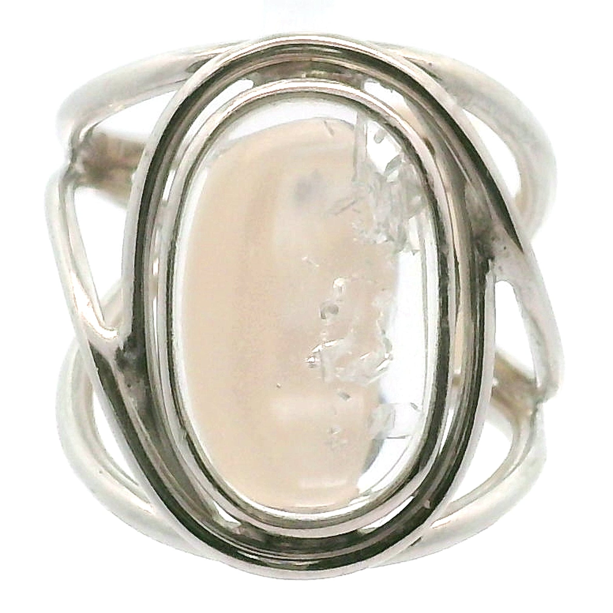 Manifestation Quartz Cuff Ring .925 Silver for Clarity, Mental & Emotional Strength