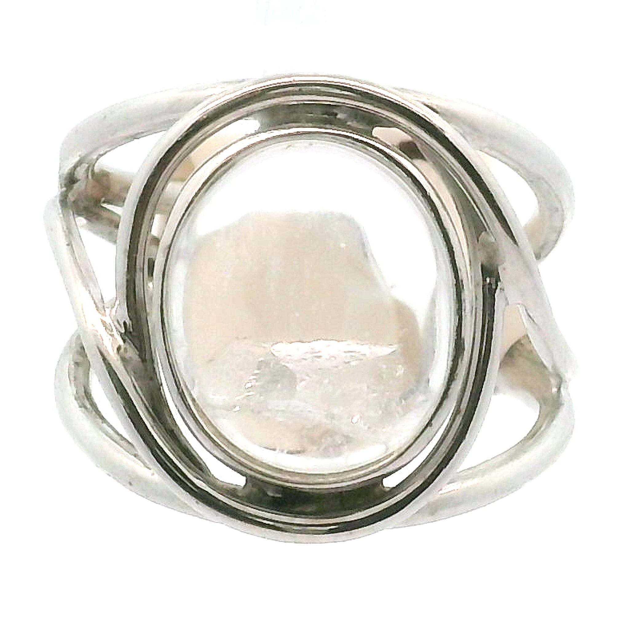 Manifestation Quartz Cuff Ring .925 Silver for Clarity, Mental & Emotional Strength