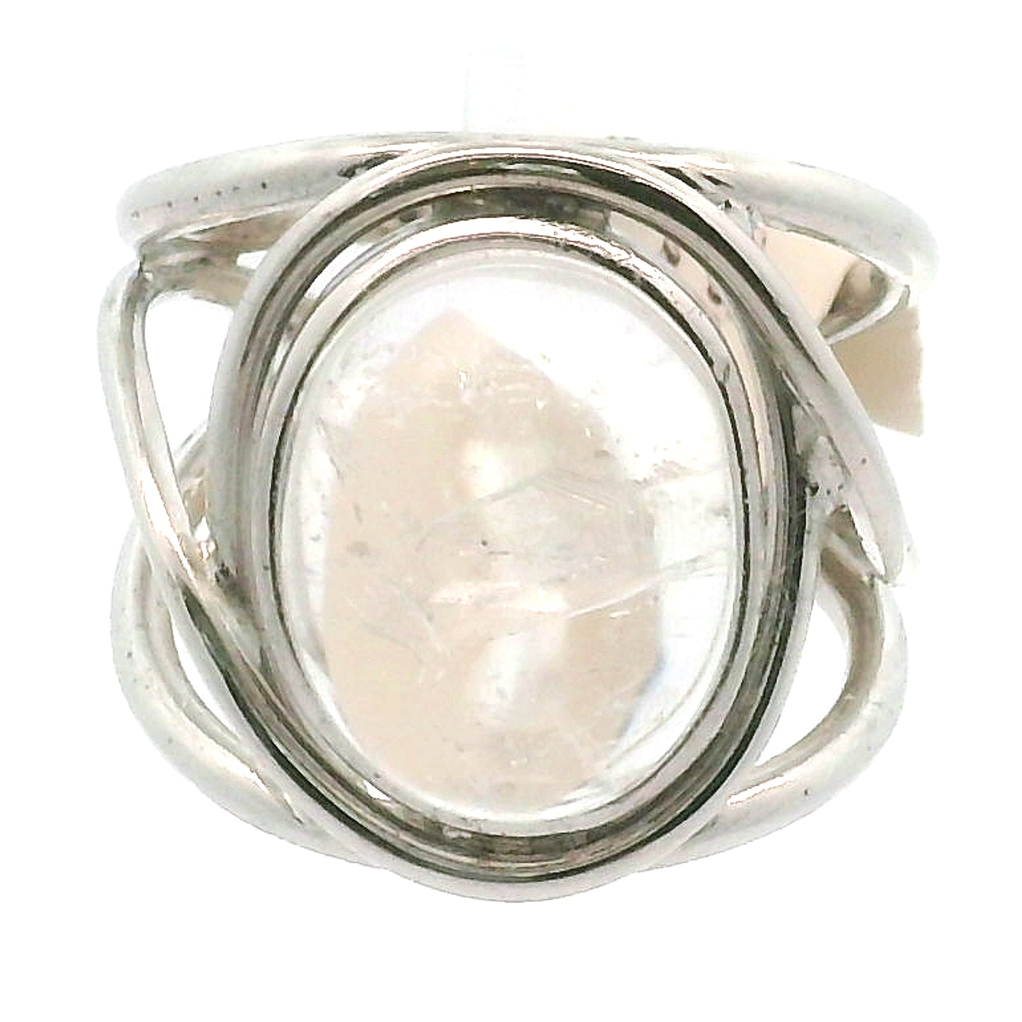 Manifestation Quartz Cuff Ring .925 Silver for Clarity, Mental & Emotional Strength