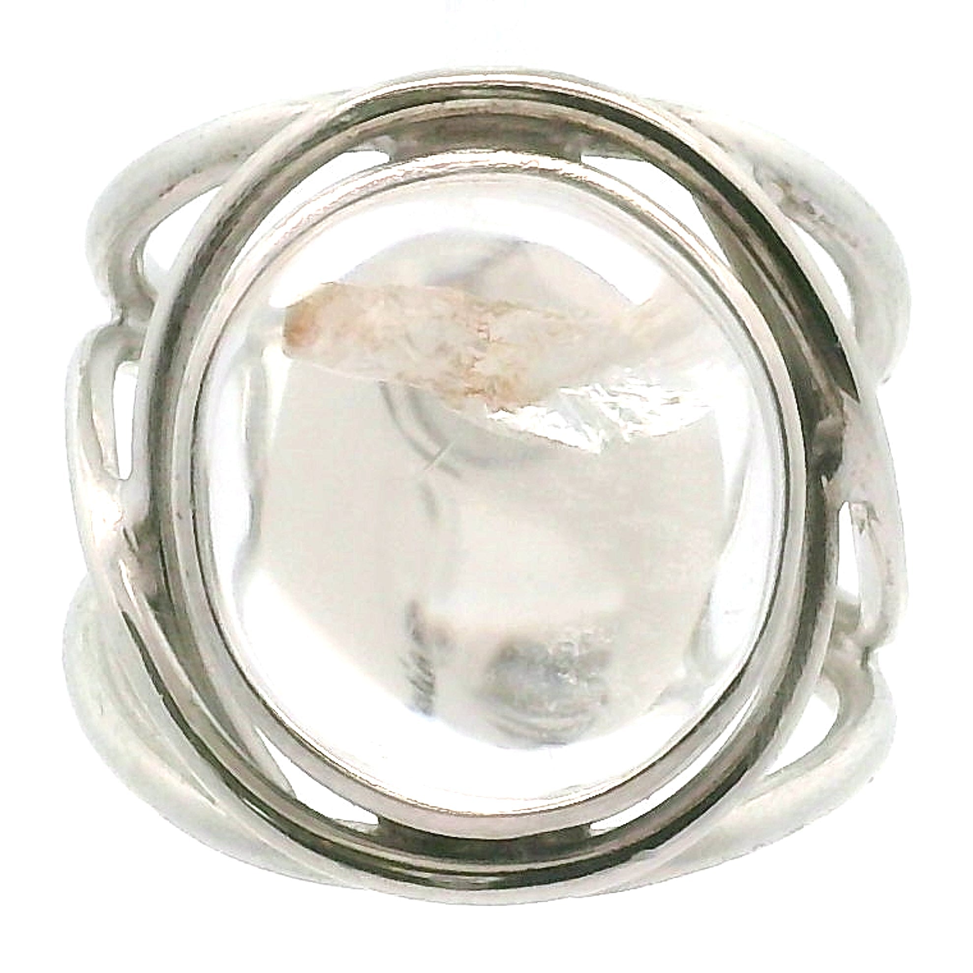 Manifestation Quartz Cuff Ring .925 Silver for Clarity, Mental & Emotional Strength