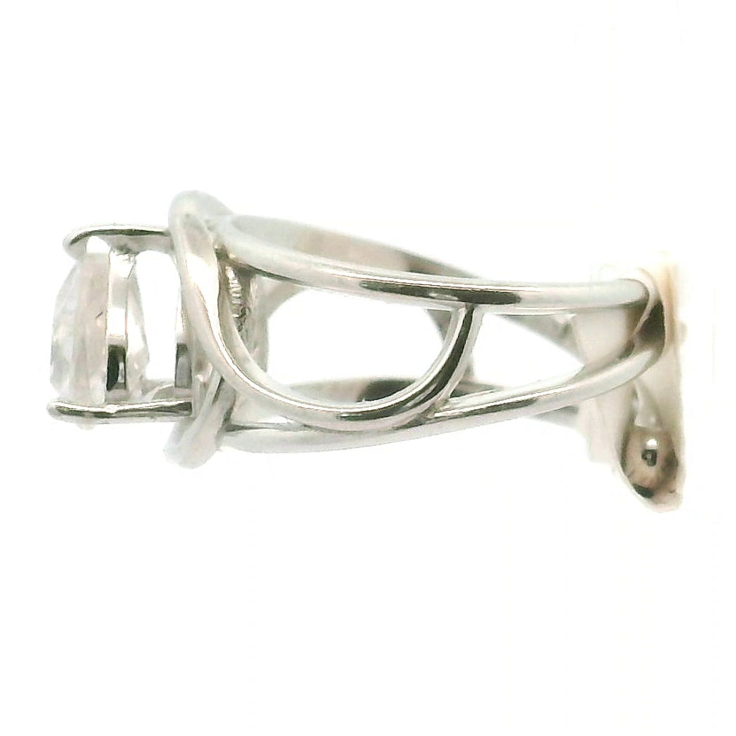 Barite Cuff Ring 925 Silver for Higher Awareness and Courage