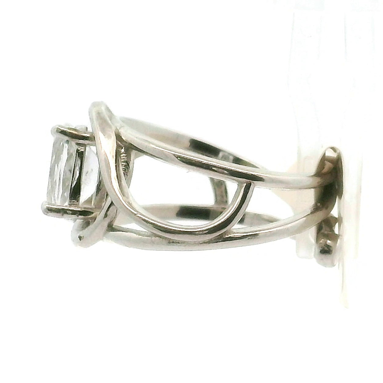 Beryllonite Cuff Ring 925 Silver for Clarity, Intuition and Peace
