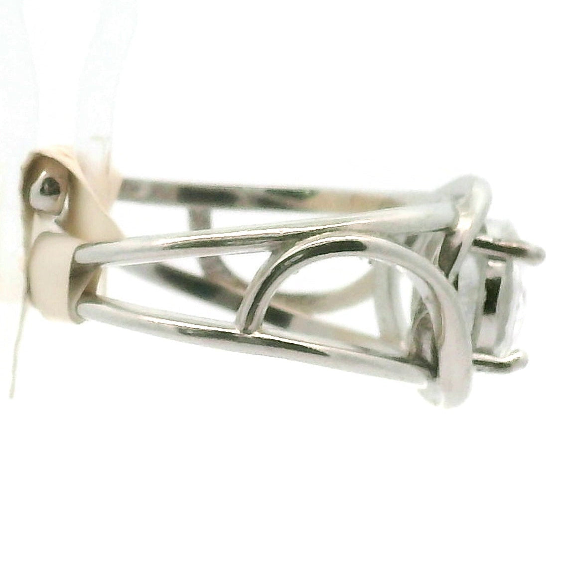 Clear Zircon Cuff Ring .925 Silver for Determination, Organization & Transformation