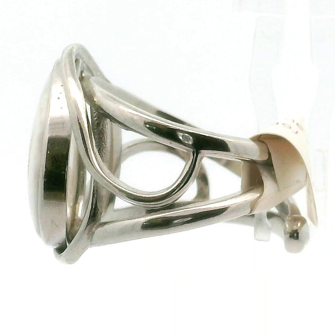 Druzy White Plume Agate Finger Cuff Adjustable Ring .925 Silver for Peace and Soothing Stress