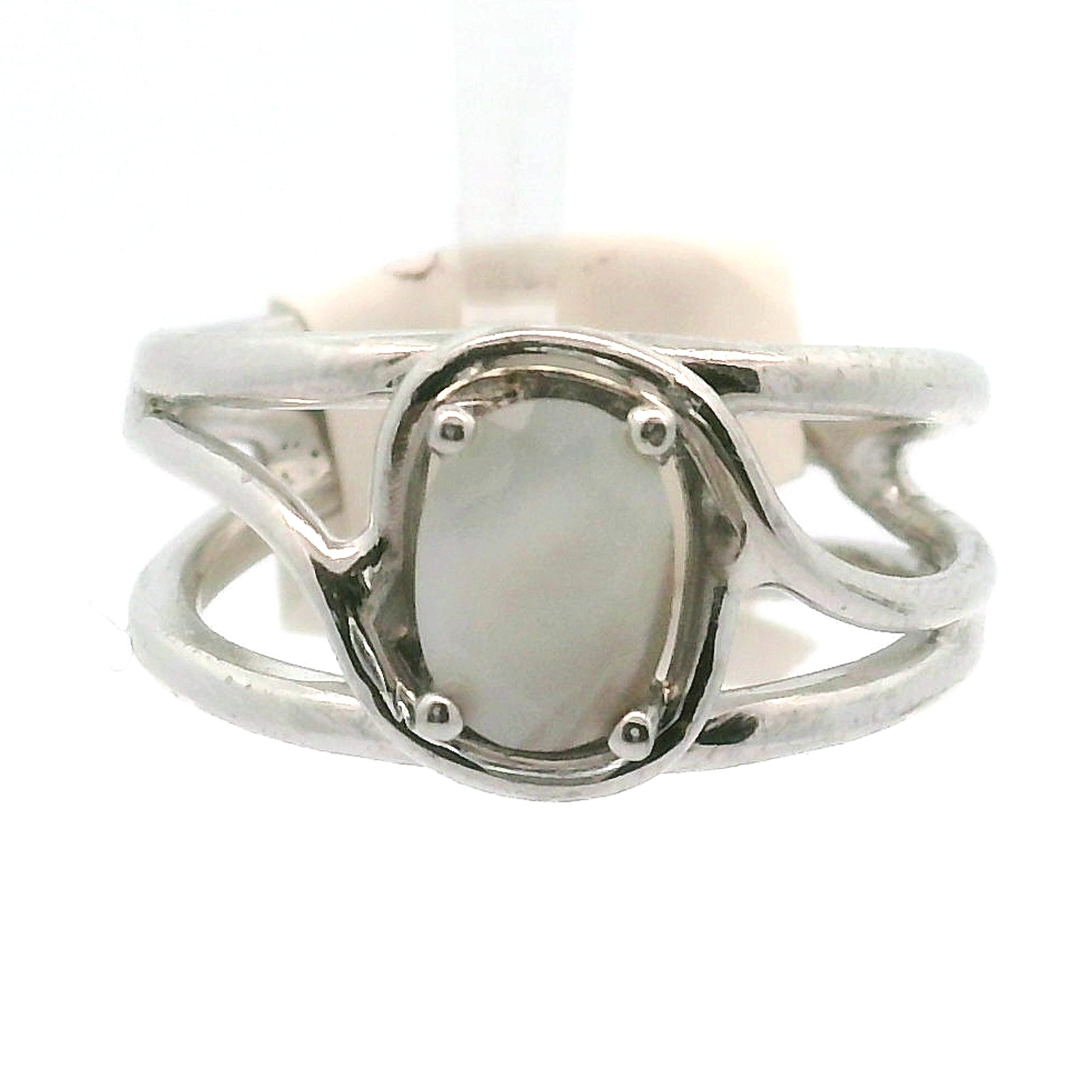 Botswana Agate Faceted Midi Cuff Ring .925 Silver for Hope, Protection and Strength